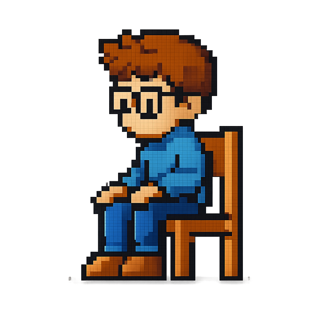 student sitting on a chair