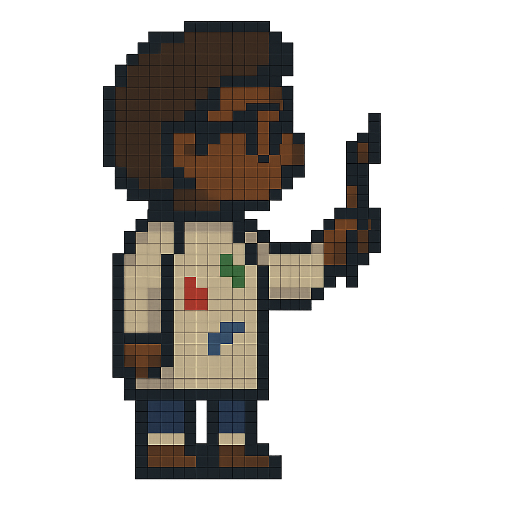 painter wearing a simple smock